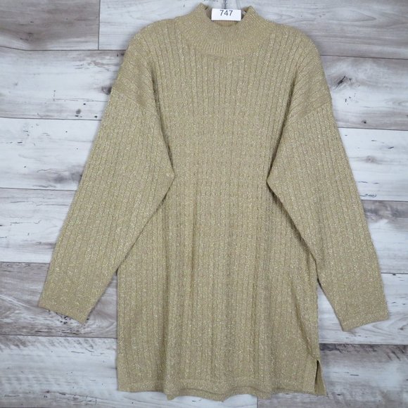 Braemar* Long Sleeve Turtle Neck Split End Hem Ribbed Pullover Sweater~‎ Large - Picture 3 of 9